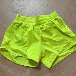 Lululemon Athletica Neon Yellow Athletic Shorts - 4in inseam